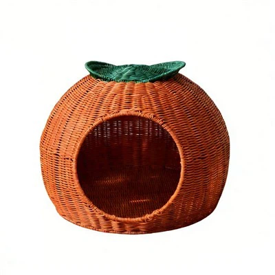 تنفس سازگار با محیط زیست-پرتقال حصیری نارنجی-شکل غار/تخت حیوان خانگی